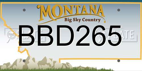 BBD265 Montana License Plate