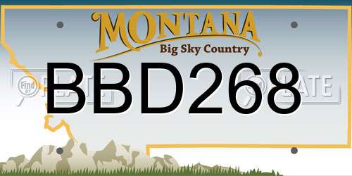 BBD268 Montana License Plate