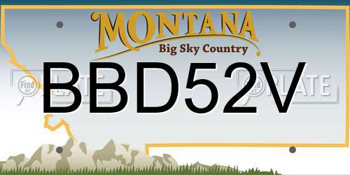 BBD52V Montana License Plate