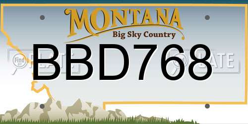 BBD768 Montana License Plate