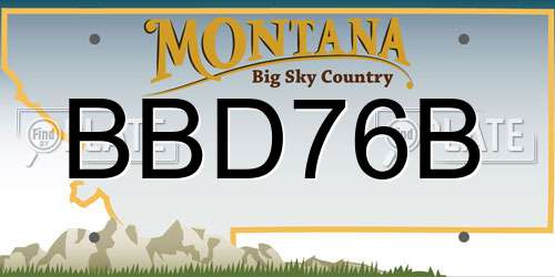 BBD76B Montana License Plate