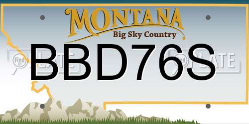 BBD76S Montana License Plate