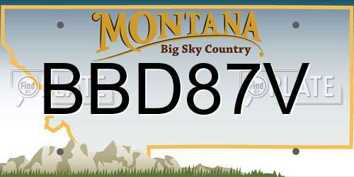 BBD87V Montana License Plate