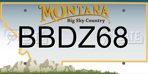 BBDZ68 Montana License Plate