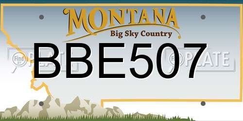 BBE507 Montana License Plate
