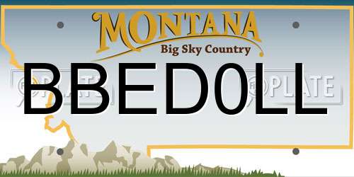 BBED0LL Montana License Plate