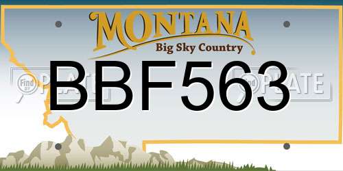 BBF563 Montana License Plate