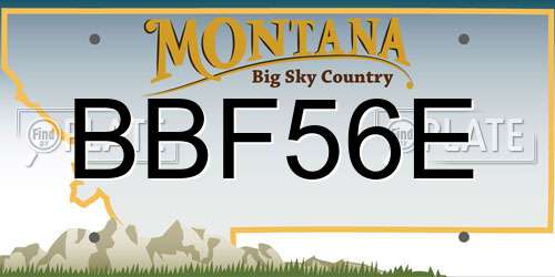 BBF56E Montana License Plate