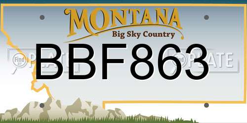BBF863 Montana License Plate