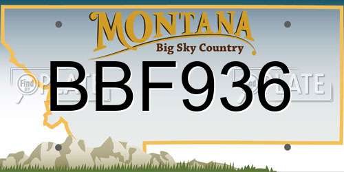 BBF936 Montana License Plate