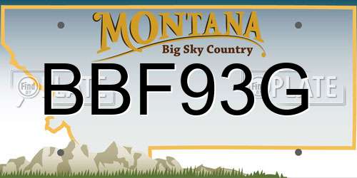 BBF93G Montana License Plate