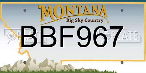 BBF967 Montana License Plate