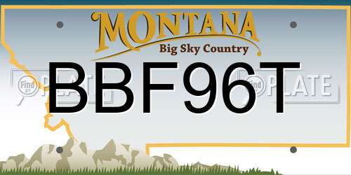 BBF96T Montana License Plate