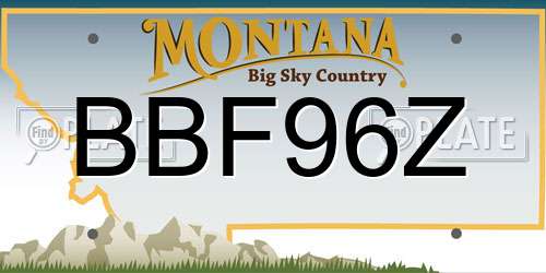 BBF96Z Montana License Plate
