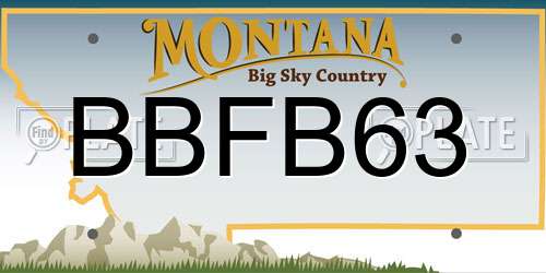 BBFB63 Montana License Plate