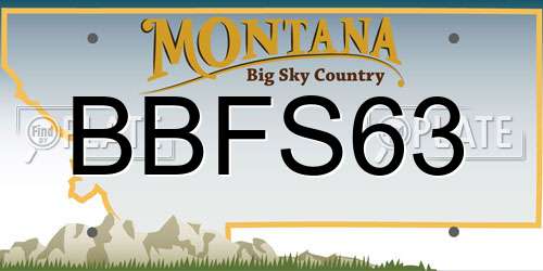 BBFS63 Montana License Plate