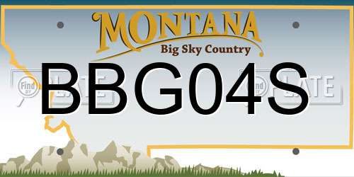 BBG04S Montana License Plate