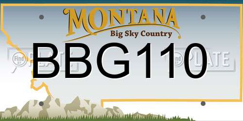 BBG110 Montana License Plate