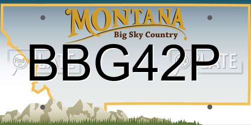BBG42P Montana License Plate