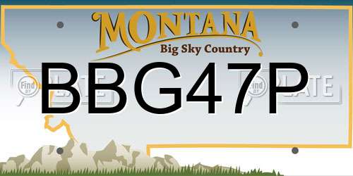 BBG47P Montana License Plate