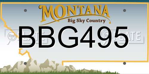 BBG495 Montana License Plate