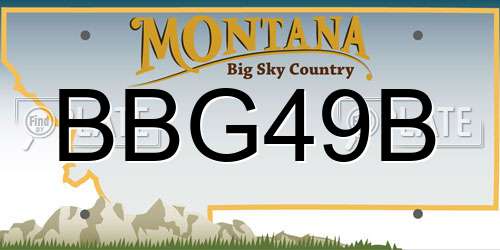 BBG49B Montana License Plate