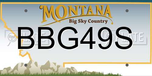 BBG49S Montana License Plate