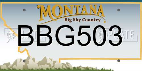 BBG503 Montana License Plate