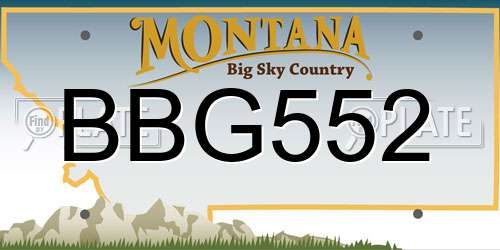 BBG552 Montana License Plate