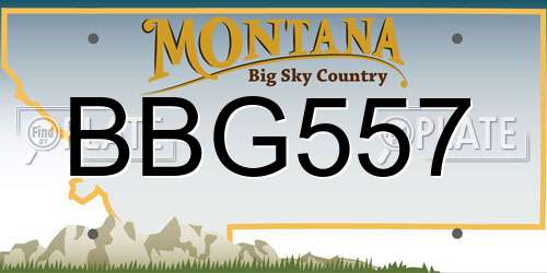 BBG557 Montana License Plate