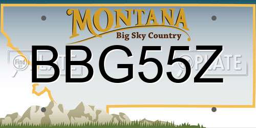BBG55Z Montana License Plate