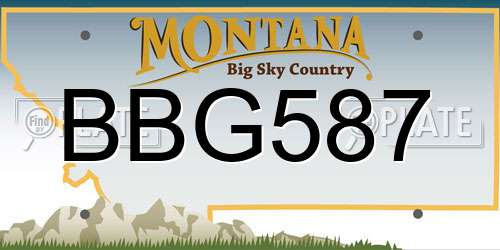 BBG587 Montana License Plate