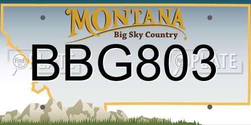 BBG803 Montana License Plate
