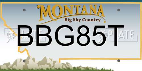 BBG85T Montana License Plate