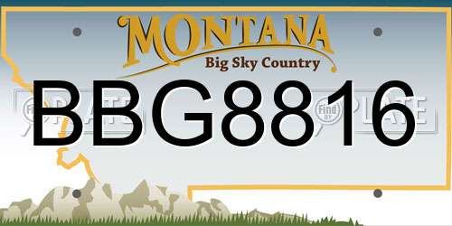 BBG8816 Montana License Plate