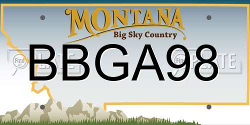 BBGA98 Montana License Plate