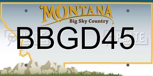 BBGD45 Montana License Plate