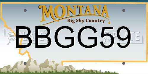 BBGG59 Montana License Plate