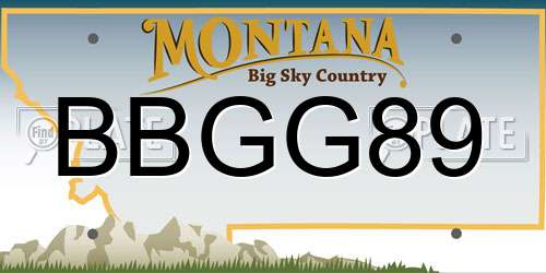 BBGG89 Montana License Plate