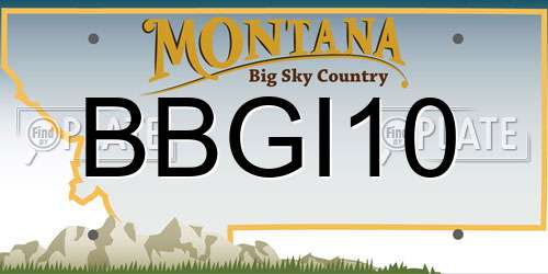 BBGI10 Montana License Plate