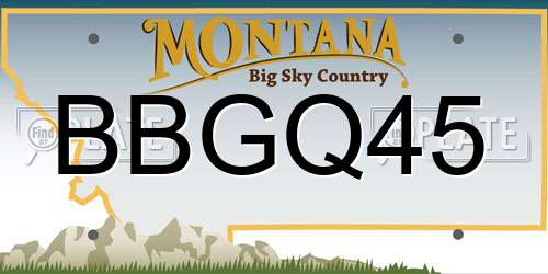 BBGQ45 Montana License Plate