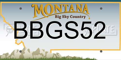 BBGS52 Montana License Plate
