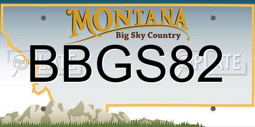 BBGS82 Montana License Plate