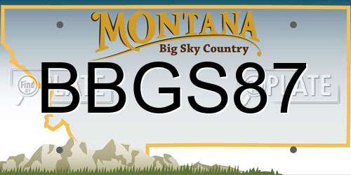 BBGS87 Montana License Plate
