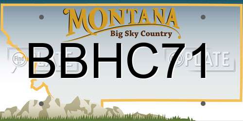BBHC71 Montana License Plate