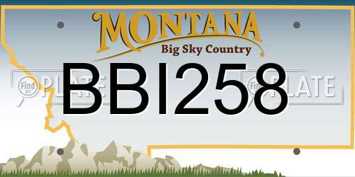 BBI258 Montana License Plate