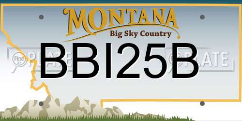BBI25B Montana License Plate