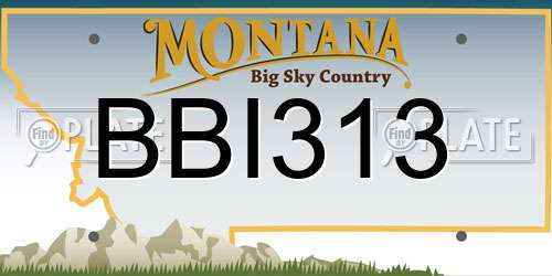 BBI313 Montana License Plate