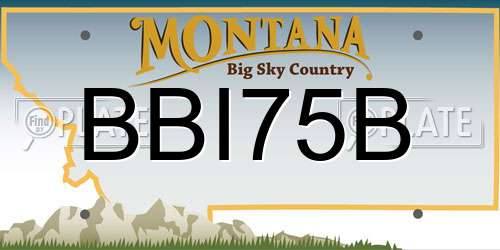 BBI75B Montana License Plate
