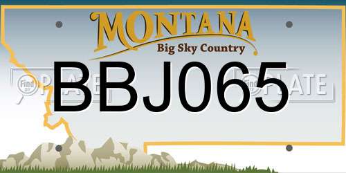 BBJ065 Montana License Plate